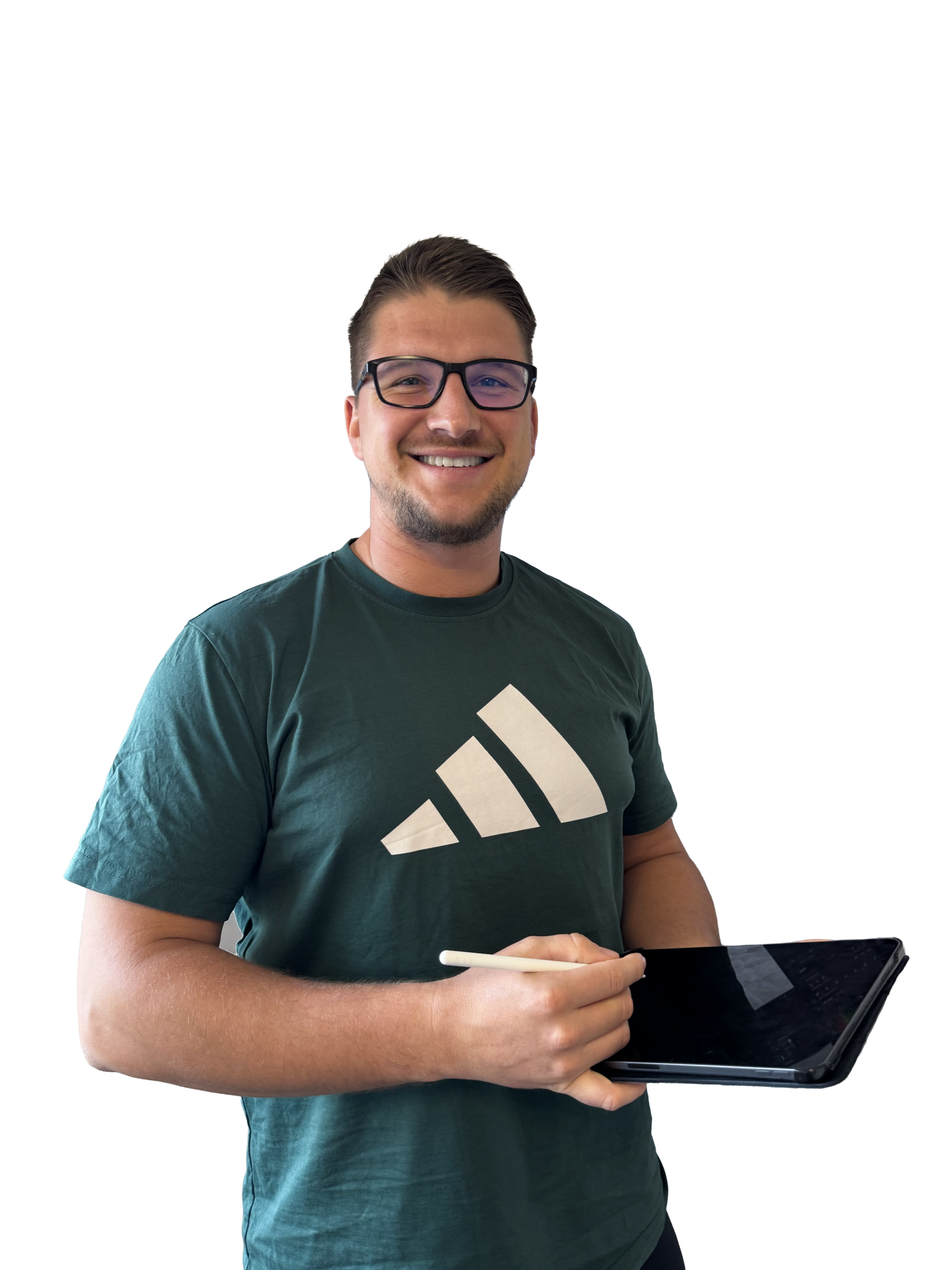 Max Rosengart arbeitet am Tablet an einem Design